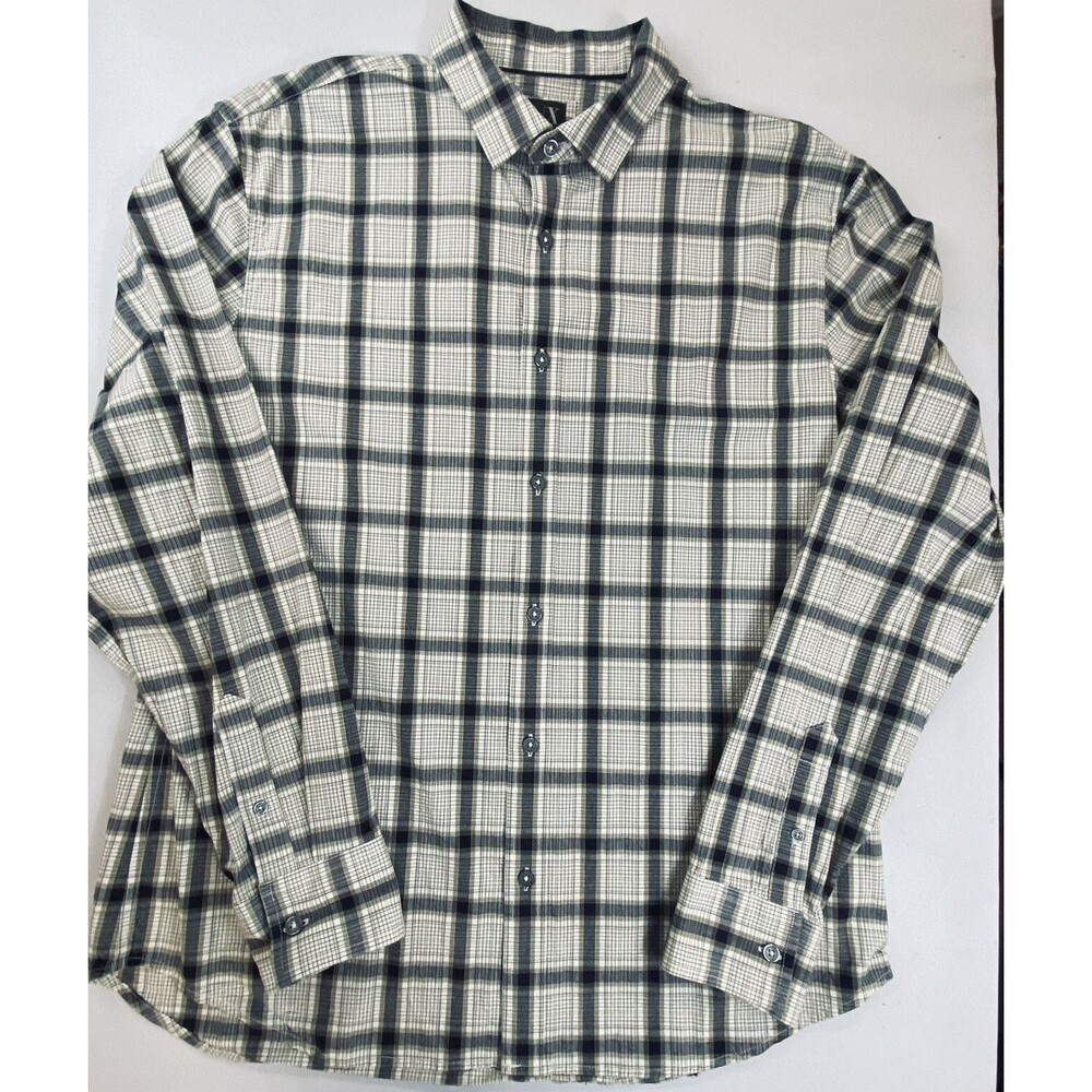 Armani Exchange Mens Multicolor Plaid Long Sleeve Button Up Shirt Size Large